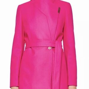 Ted Baker Hot Pink Belted Trench Coat
